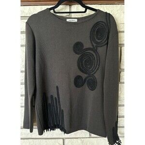 Guido Pisani Sweater Women's Brown Merino Wool Blend Sweater Sz Med  Italy